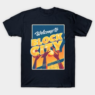 Welcome to Block City | Retro Volleyball Design T-Shirt